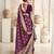 Burgundy floral woven design dyed saree