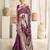 Burgundy floral woven design dyed saree