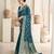 Turquoise woven design zari  georgette saree