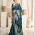 Turquoise woven design zari  georgette saree