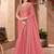 Peach sequinned  georgette saree