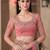 Peach sequinned  georgette saree
