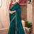 Teal embellished sequinned  chiffon saree