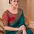 Teal embellished sequinned  chiffon saree
