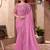 Pink ethnic motifs embellished sequinned  chiffon saree