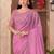 Pink ethnic motifs embellished sequinned  chiffon saree
