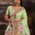 Lime ethnic motifs embroidered silk blend heavy work banarasi saree