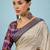Cream ethnic motifs zari silk blend tussar saree