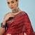 Maroon floral zari silk blend tussar saree