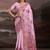 Pink ethnic motifs embroidered silk blend heavy work banarasi saree