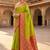 Lime woven design zari silk blend heavy work banarasi saree