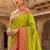 Lime woven design zari silk blend heavy work banarasi saree