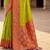 Lime woven design zari silk blend heavy work banarasi saree