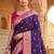 Purple woven design zari silk blend handloom banarasi saree