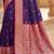 Purple woven design zari silk blend handloom banarasi saree