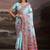 Blue ethnic motifs zari silk blend handloom banarasi saree