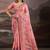 Peach ethnic motifs embroidered silk blend heavy work banarasi saree