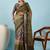 Olive ethnic motifs zari silk blend tussar saree