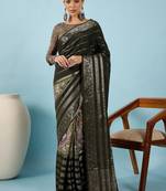 Olive woven design zari silk blend tussar saree