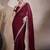 Maroon embroidered lace border satin ready to wear saree