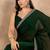 Green zari embroidered solid satin saree
