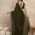 Green embroidered lace border satin saree with unstitched blouse piece