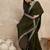 Green embroidered lace border satin saree with unstitched blouse piece