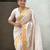 Cream ethnic motifs zari paithani saree