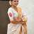 Cream ethnic motifs zari paithani saree