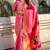 Pink ethnic motifs silk blend paithani saree