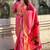 Pink ethnic motifs silk blend paithani saree