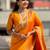 Yellow ethnic motifs silk blend paithani saree