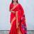Red woven design zari silk blend paithani saree