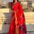 Red woven design zari silk blend paithani saree