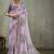 Lavender ethnic motifs printed sequinned tissue kanjeevaram saree