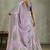 Lavender ethnic motifs printed sequinned tissue kanjeevaram saree