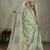 Green ethnic motifs aari work tissue kanjivaram saree