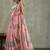 Pink ethnic motifs peacock printed aari work tissue saree