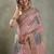 Pink ethnic motifs zari tissue saree with unstitched blouse piece