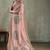 Pink ethnic motifs zari tissue saree with unstitched blouse piece