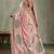 Pink ethnic motifs zari tissue saree with unstitched blouse piece
