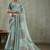 Sea green ethnic motifs sequinned tissue saree