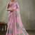 Pink ethnic motifs printed aari work tissue kanjeevaram saree