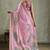 Pink ethnic motifs printed aari work tissue kanjeevaram saree