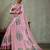 Pink ethnic motifs printed aari work tissue kanjeevaram saree
