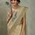 Beige ethnic motifs woven design zari tissue saree