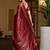 Maroon woven design zari silk blend designer patola saree