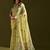 Lime light-green woven design cotton linen soft silk saree