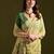 Lime light-green woven design cotton linen soft silk saree