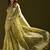 Lime light-green woven design cotton linen soft silk saree